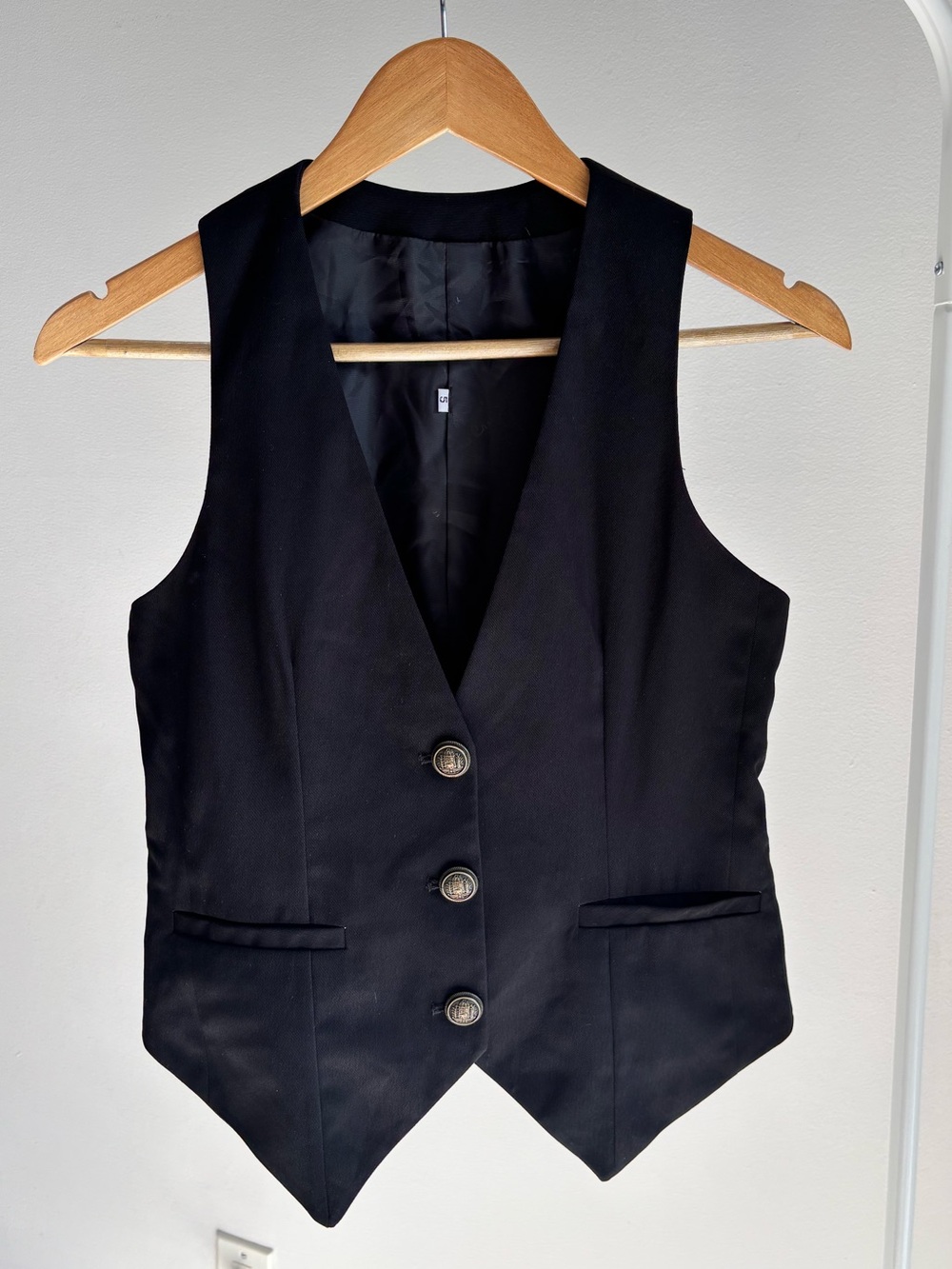 Pierre Cardin Classic Black Tailored Women's Vest Size XS